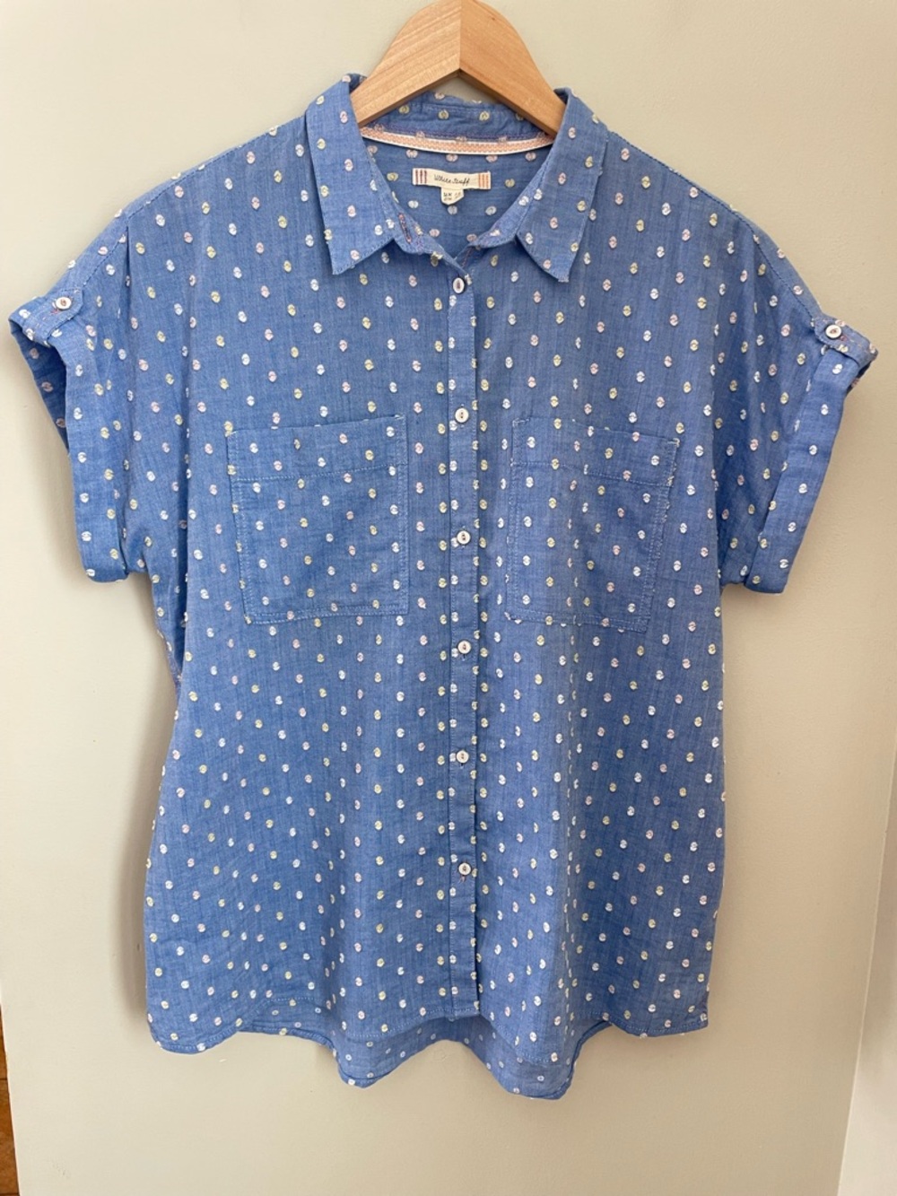 White Stuff Ellie Organic Cotton Shirt Size UK 12 US8 Cottagecore Coastal Spring - Picture 3 of 11